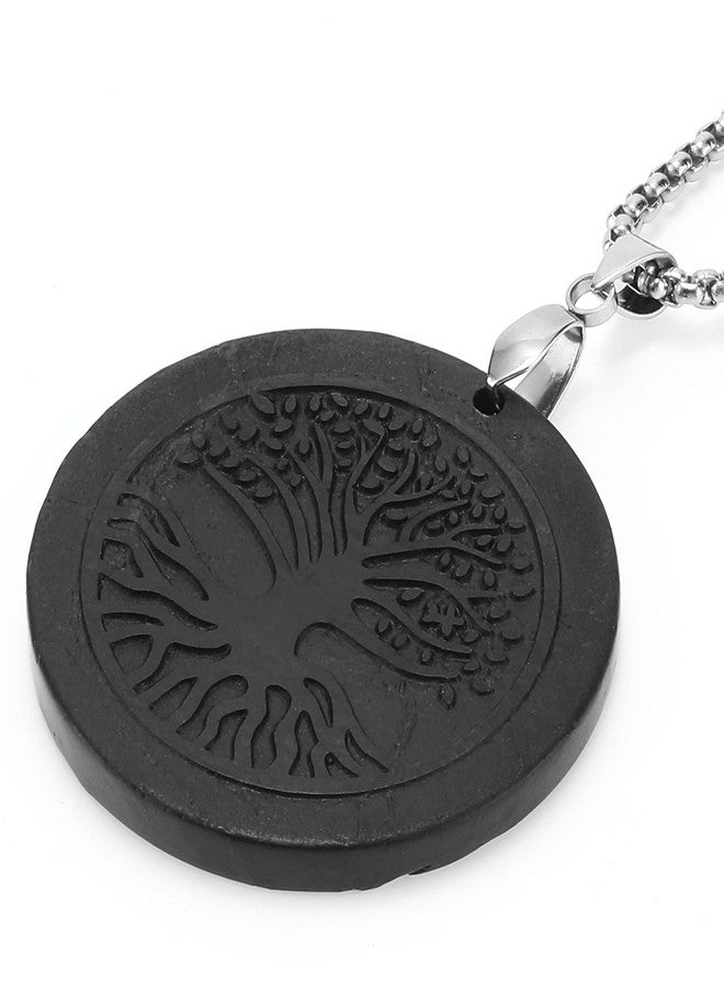 SZFMSWE Shungite Necklace Tree of Life Shungite Stone Pendant - Image 3
